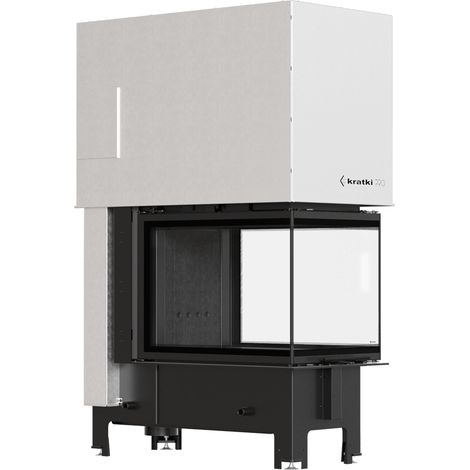 Kamineinsatz KRATKI REGNOR 500/700 8 kW Ø 200 3 seiten glass schwarz mit Türfeder (1/5)