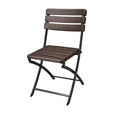 SEDIA WOOD DOMUS - HDPE MARRONE/ACCIAIO CM 55X46 H.CM 81- 2 pezzi
