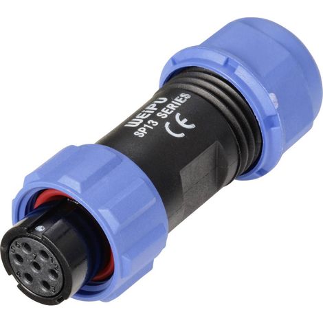 connecteur de cable femelle, droit 7 pôles 5 A 125 V/AC IP68 Weipu SP1310 / S 7 II D23145 (1/3)