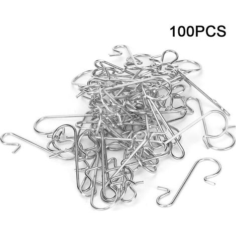 Crochets métalliques polyvalents en forme de S, 100 pièces, support d'arbre de nol, accessoire de décoration (blanc) (1/5)
