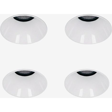 Pack de 4 downlights LED empotrables sin marcos trimless redondos Ø6,8 cm en aluminio Orelva SKLUM (1/5)