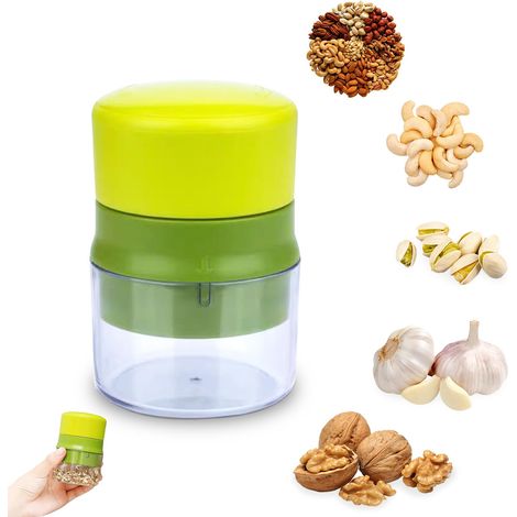 Macinatore manuale portatile per noci, macina spezie e noci, adatto a tutte le noci, noci pecan, noci, mandorle, nocciole, ecc., verde