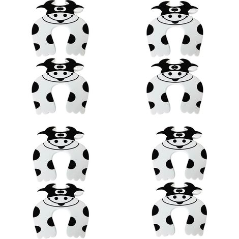 Lot de 8 butées de porte pratiques et polyvalentes en EVA, anti-collision, motif fleurs et animaux, pour la sécurité de la maison - Blanc (1/5)