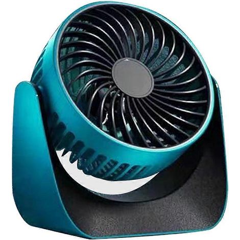 Petit ventilateur de bureau USB, ventilateur de table et de refroidissement, ventilation puissante, petit ventilateur personnel silencieux - Bleu paon (1/5)