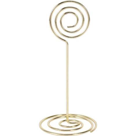 Paquet de 12 Porte-cartes numero table Porte-photo clips stands d'endroit menu papier, Forme cercle (Or) (1/4)