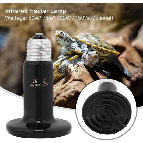 Lampe Chauffante Infrarouge Céramique Ampoule Emetteur de Chaleur pour Animalerie Reptiles et Amphibiens Ampoule Chauffante Tortue(150W) (1/4)