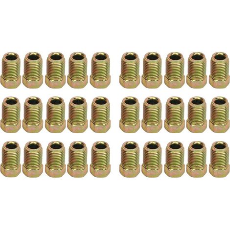 TONYSA 30 raccords de conduite de frein 3/8 pouce 24 filets Métal robuste pour tube 3/16 pouce (1/4)
