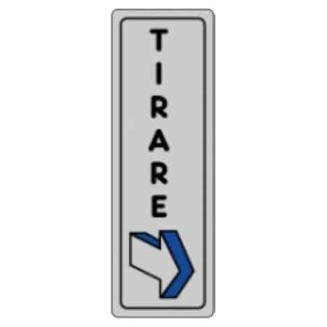ETIQUETA « TIRAR » CON FLECHA 15x5 cm