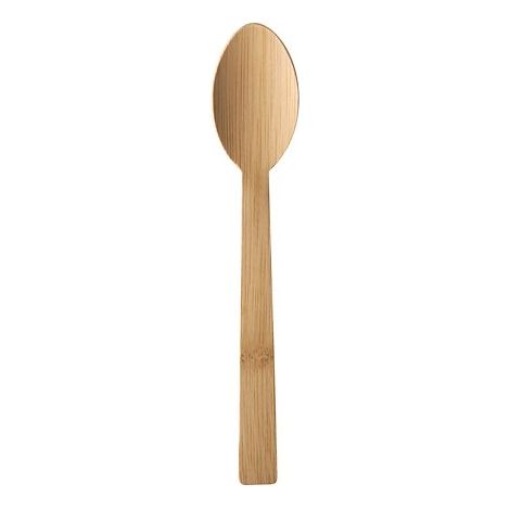 Cuillère en bambou L 17 cm - Paquet de 100 - Maxiburo (1/3)