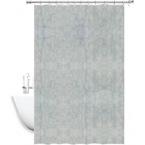TRADE SHOP - Tenda Doccia Vasca Antimuffa Impermeabile Grigio Bianco 180 X 220cm Anelli 52131 - (1/3)