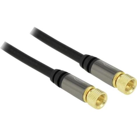 Câble De Raccordement - F Mâle À F Mâle - 5 M - Blindage 85 Db - Contacts Dorés - 1 Pièce