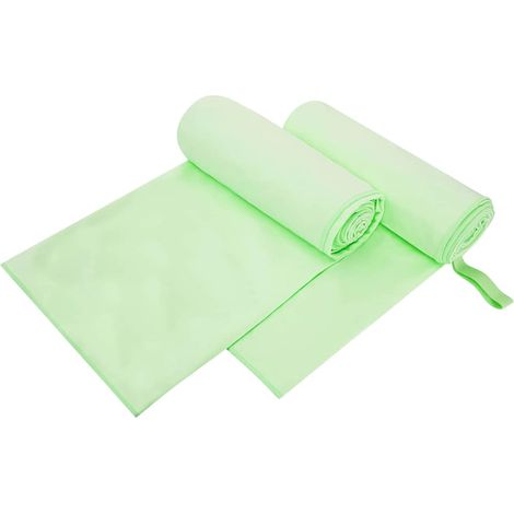 Sporthandtücher 2 pcs Grün 200 x 100 cm Polyester und Polyamid