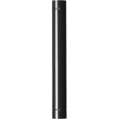 Tubo in acciaio smaltato porcellanato nero per stufe a legna - Ø13x100 cm (1/4)