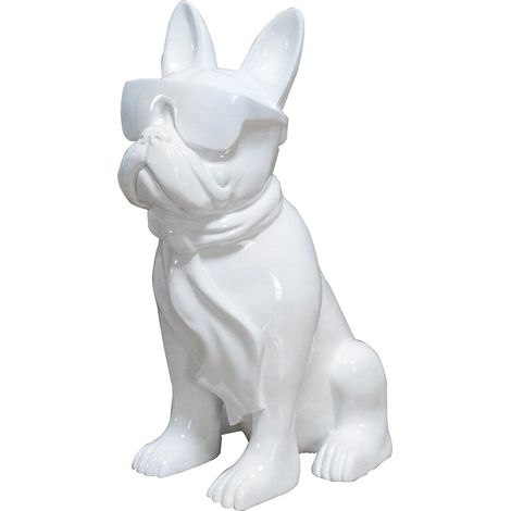 Sculpture Bouledogue 125 - Blanc neige (1/5)