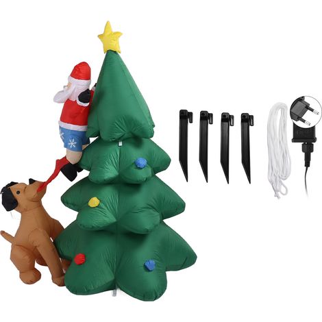 Sapin de Noël Gonflable 1,8m avec Éclairage, Ventilateurs Silencieux, Pour Intérieur/Extérieur/Jardin, Prise EU 100‑240V (1/5)