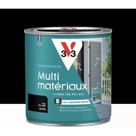 Peinture extérieure V33 Multi-matériaux Satin Noir 0,5 L (1/3)