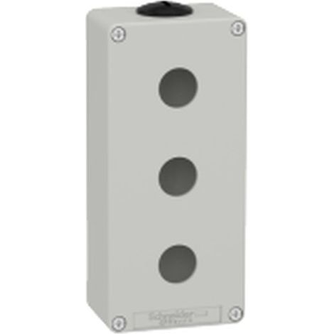 Boite métal vide grise - M25 x2 - 3 trous 22 mm - 80x175x51,5 mm - XAPD3203
