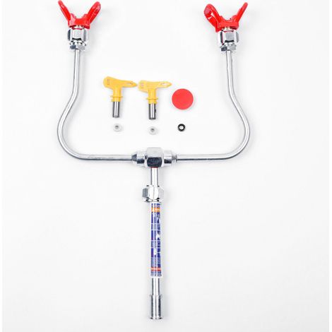 Set of 7 accessories for dual nozzle paint guns, compatible with dual jet magic wand sprayers. (1/3)