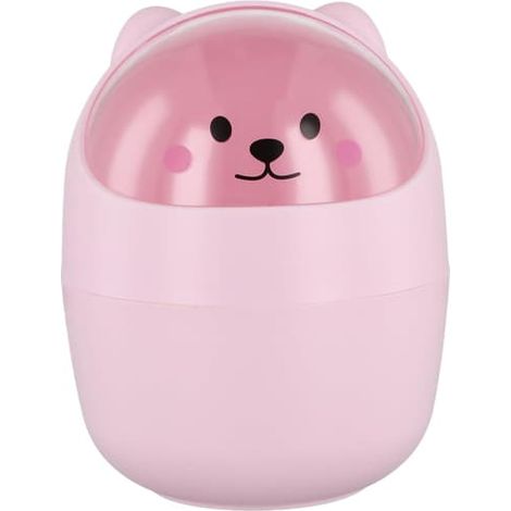 Corbeille de bureau - petite corbeille avec couvercle - bureau - adorable mini porte-stylo avec couvercle amovible - jolie corbeille à papier (1/2)
