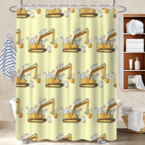 Rideau de douche 180x180 bordure lestée cache baignoire pour créer une ambiance spa (1/5)