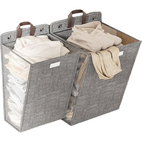 Panier à linge pliable et multifonctionnel, filet à linge mural sans perçage, rangement pour vêtements (1/5)