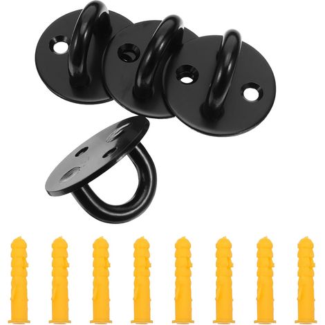 4 crochets à vis - inox - noir - pour suspension et rangement (1/5)