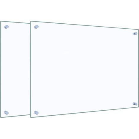 Dosserets de cuisine 2 pcs transparent 70x50 cm verre trempé
