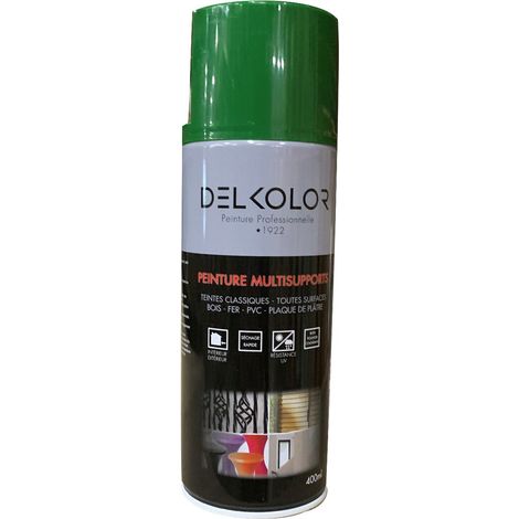 Delkolor Peinture en Aérosol - Couleurs RAL - 400ml Couleur: RAL 6002 VERT FEUILLAGE (1/2)
