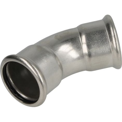 Raccord à sertir en inox coude 22 mm F/F contour M