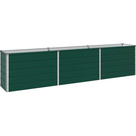Raised Garden Bed Green 240 x 40 x 55 cm cold-rolled steeel vidaXL