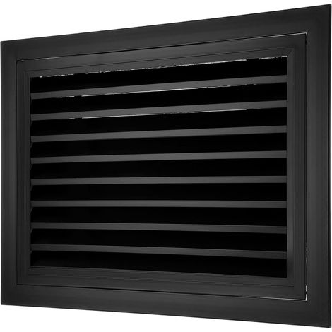 Grille De Ventilation Pignonaluminium 14" x 20", 1Pcs Grille De Retour Louvres Avec Filtre En Maille Et Porte Amovible Pour Mur Plafond Sol Combles Remise Systeme HVAC, Noir (1/5)