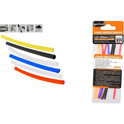 Kaela - Set 10 Pz Guaine Termorestringenti Termoretrattili Colorate 3x120mm Cavi 57092 - (1/2)