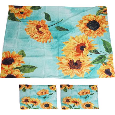 Housse de couette imprimée motif fleurs en fibre de polyester, taie d'oreiller assortie pour chambre 220x260cm