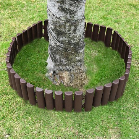 AUFUN Bordure de pelouse synthétique longueur aspect bois Garden Border en polypropylène (1/5)