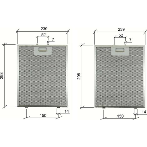 2 PZ ELECTROLUX 50253939008 FILTRO CAPPA METALLICO CM 298x239x9mm FL 232 (1/5)