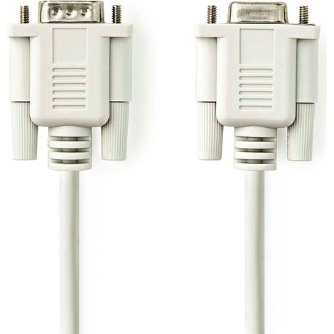 Cables Serie Conector D-SUB de 9 pines D-SUB de 9 pines Hona Platerado de níquel 2,00 metros Redondo PVC Elfenben Etiqueta