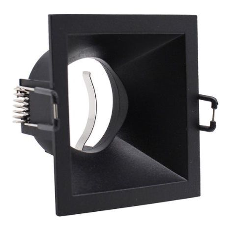 Support Encastrable Spot Carré Noir Mat pour Ampoule GU10 - SILA