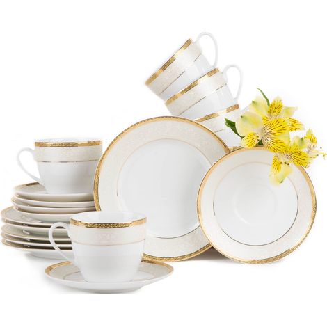 KONSIMO AGAWA GOLD Teeservice für 6 Personen (12 Artikel) Porzellan, Gold