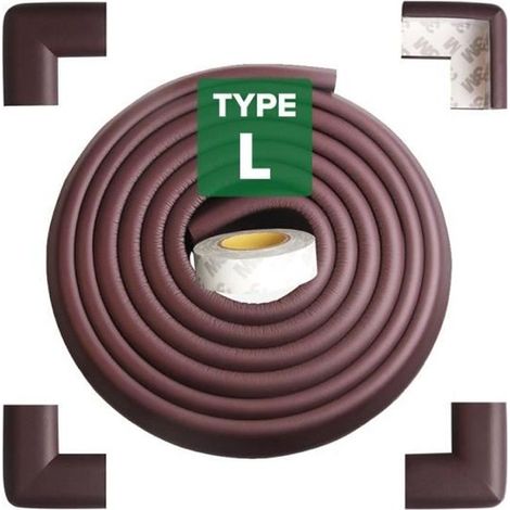 Bande Protection Rebord Coin Table Meuble Pare-chocs Sécurité Bébé Enfant Type L Tritina- Brown (1/4)
