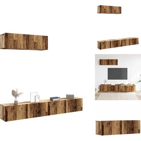 Meubles TV muraux 3 pcs vieux bois 100x30x30 cm bois ingénierie - Meuble TV - Meubles TV - Support TV - Meuble HiFi (1/5)