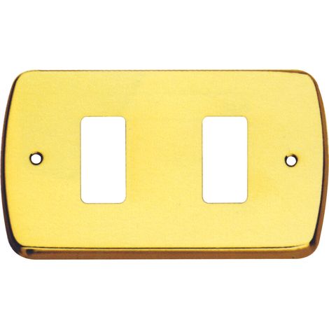 PLACCA MAGIC COPRI INTERRUTTORE OTTONE LUCIDO 2 FORI A.530