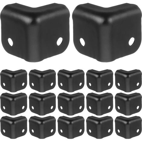 16 protège-coins décoratifs - métal/bois - noir - antichoc (1/5)