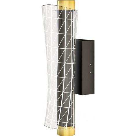 2er Set Wandleuchte Innen Wandlampe mit LED Lichte, Gitterdesign, Dimmbar Nachttischlampe, Flurlampe für Wohnzimmer, Schlafzimmer, Metall, Schwarz