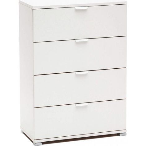 Cassettiera 4 Cassetti Bianca 60x38x85 h cm in Truciolare bilaminato Bianco (1/2)