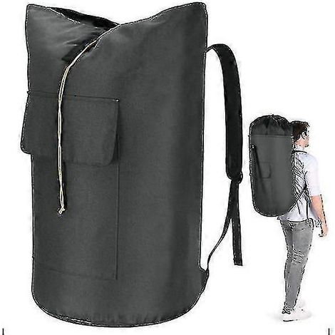 Sac à linge extra large 115 l, noir, avec bandoulière rembourrée. (1/5)