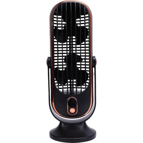 Petit ventilateur de bureau oscillant à 5 vitesses, ventilateur de bureau USB portable (noir) (1/5)