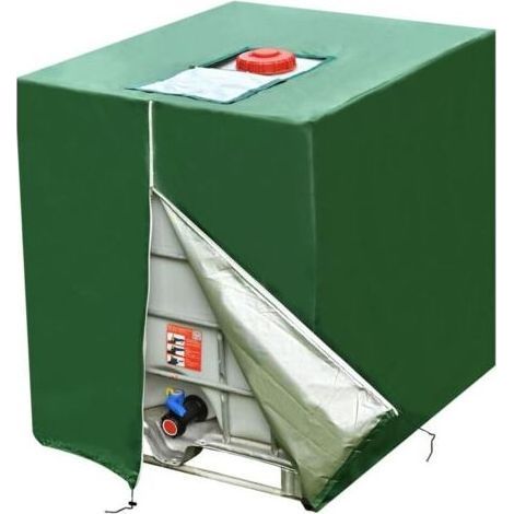 Bâche De Réservoir D'eau,Bache Pour Cuve 1000L IBC,420D Vert Couvercle Bâche Couverture Réservoir IBC Anti-UV Anti-poussière Couverture Container Réservoir IBC Bâche De Protection Cuve IBC (1/4)