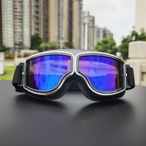Motorradbrille, kratzfeste Brille, Fahrradbrille, Retro-Motocross-Helmbrille für Herren (1/5)