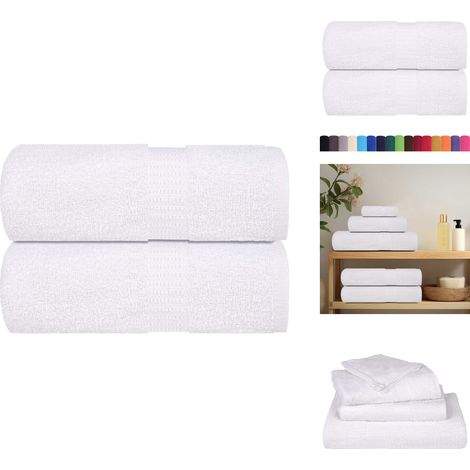 Gants de toilette 2 pcs blanc 15x21 cm 360 g/m² 100% coton - Gant De Toilette - Gants De Toilette - Serviette - Serviette De Bain (1/5)