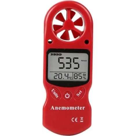 Mini anémomètre numérique multifonctionnel avec écran LCD, mesurant la vitesse du vent, la température et l'humidité. (1/5)